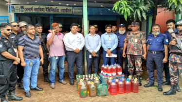 সিদ্ধিরগঞ্জে চোরাই তেলের আস্তানায় অভিযান, বিপুল তেল জব্দ