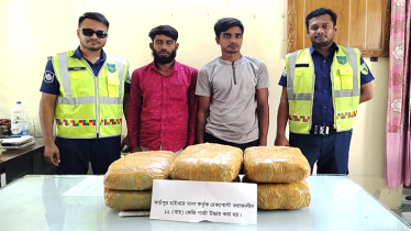 কাঁচপুর হাইওয়ে থানা পুলিশের চেকপোষ্টে গাঁজাসহ ২ মাদক কারবারি আটক
