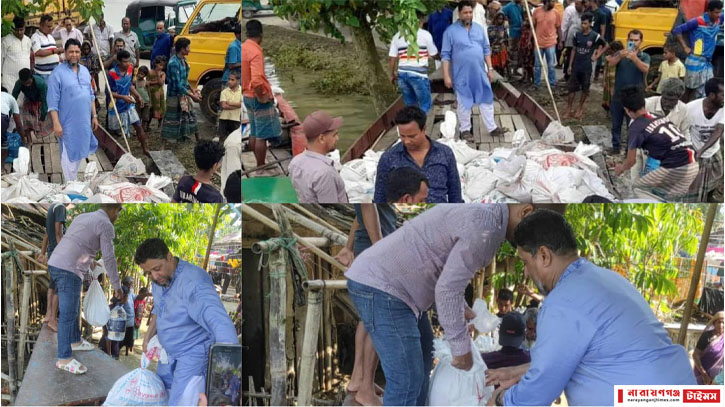 সুনামগঞ্জে বন্যার্ত মানুষের পাশে নাসিক কাউন্সিলর মতি