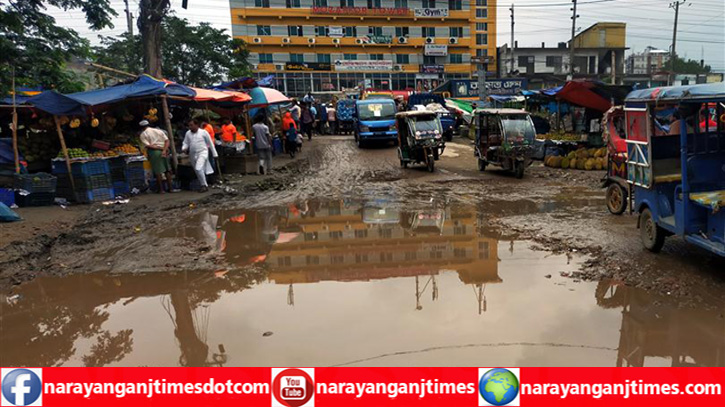 নাসিক ১নং ওয়ার্ডে প্রধান সড়কের বেহাল দশা