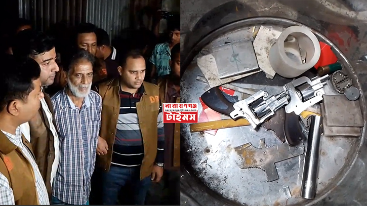 নারায়ণগঞ্জে অস্ত্র তৈরীর কারখানা আবিস্কার, দুটি রিভলবারসহ গ্রেপ্তার ১