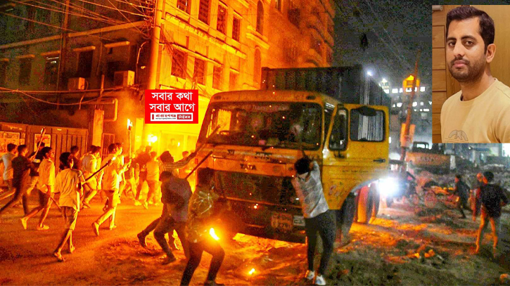 ফতুল্লায় বিএনপির মশাল মিছিল থেকে ট্রাক ভাংচুর, আটক ১