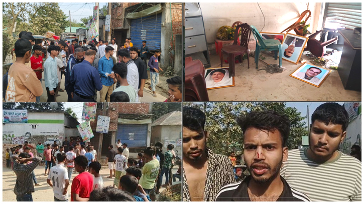 রূপগঞ্জে ছাত্রদলের দুই গ্রুপে সংঘর্ষ, আহত ৮, কার্যালয়ে হামলা, ভাঙচুর