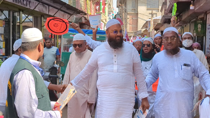 কাশীপুরে হাতপাখা প্রতীকের প্রার্থী মুফতি ইসমাঈল সিরাজীর গণসংযোগ