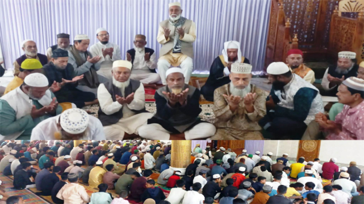 তিন গুম্বুজ জামে মসজিদে প্রথম জুম্মার নামাজ আদায় উপলক্ষে মিলাদ ও দোয়া