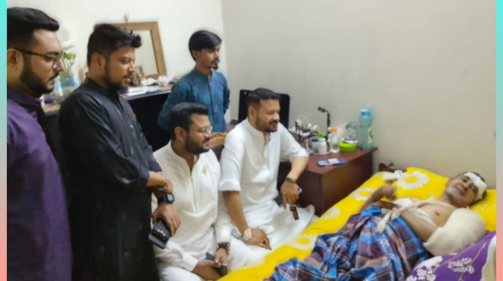 স্বপন চৌধুরীর শয্যাপাশে  বিএনপি নেতা এস. আলম রাজীব