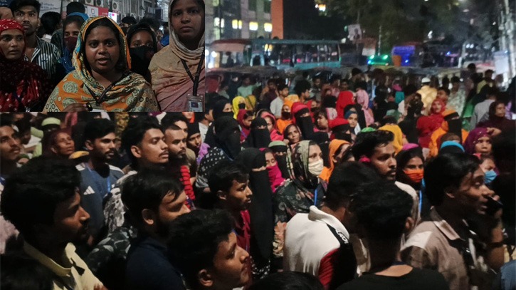 খাবার শেষে ফিরে এসে ফ্যাক্টরি তালাবদ্ধ, বকেয়া বেতনের দাবিতে শ্রমিকদের বিক্ষোভ