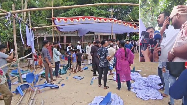 রূপগঞ্জে এনসিপির ফল উৎসবের মঞ্চ ভাংচুর, হামলায় আহত ১০
