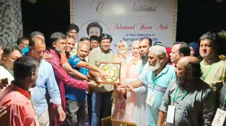হার্ভার্ডে উচ্চশিক্ষার সুযোগ পাওয়ায়  সিআইপি হাসান মিয়া খোকনকে সংবর্ধনা