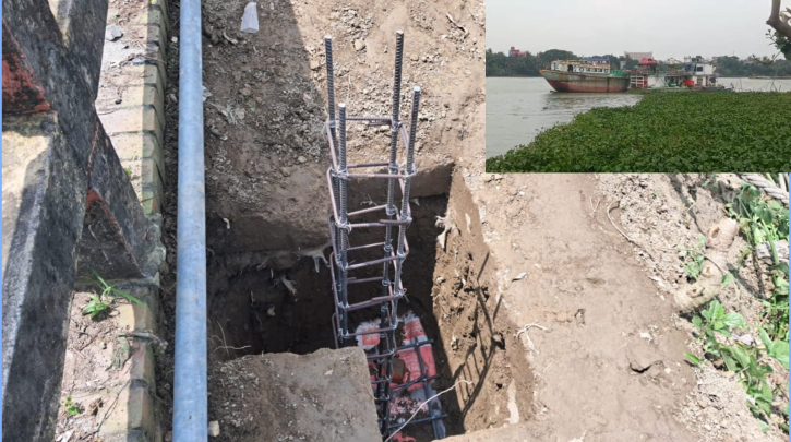 শীতলক্ষ্যায় অবৈধ ভাসমান তেল পাম্প, ওয়াকওয়ের দেয়ালে ফাটল, ৭ দিনের আল্টিমেটাম