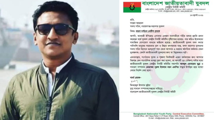 ব্যবসায়ীকে হুমকি, যুবদল নেতা শাহেদকে শোকজ ব্যবসায়ীকে হুমকি, যুবদল নেতা শাহেদকে শোকজ