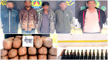 র‌্যাবের অভিযানে ৪ মণ গাঁজা ও ফেনসিডিলসহ ৫ মাদক কারবারি গ্রেপ্তার