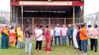 লক্ষ্মীনারায়ণ কটন মিলস পূজা মন্ডপ পরিদর্শনে পূজা ফ্রন্টের নেতারা