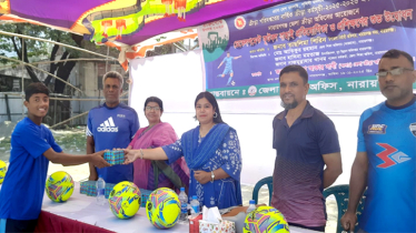 না’গঞ্জে বালক ডেভেলপমেন্ট ফুটবল প্রতিযোগিতার বাছাই ও প্রশিক্ষণ