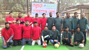 বিজয় দিবস উপলক্ষে নারায়ণগঞ্জ বসুন্ধরা শুভসংঘের প্রীতি ফুটবল ম্যাচ