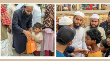 পথ শিশুদের মাঝে খাবার বিতরণ