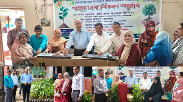 গাছের চারা ও ডিজিটাল বোর্ড বিতরণ সদর উপজেলা প্রশাসনের
