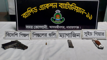 সিদ্ধিরগঞ্জে ঝোপ থেকে বিদেশি পিস্তল, গুলি ও সুইচ গিয়ার উদ্ধার