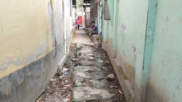 ফরাজীকান্দা কাজী বাড়ি হতে রেললাইন পর্যন্ত সরু রাস্তাটির বেহাল দশা