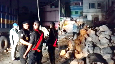 ভোলাগঞ্জের লুটকৃত ৪০ হাজার ঘনফুট সাদা পাথর জব্দ করল র‌্যাব-১১
