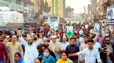 কাশেমীর খেজুর গাছ মার্কায় ভোট চেয়ে  রিয়াদের মিছিল